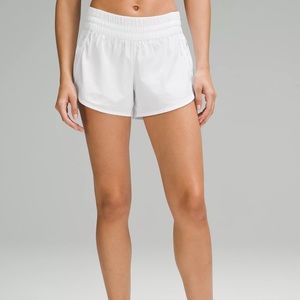 Lululemon White Lined Athletic Shorts 10